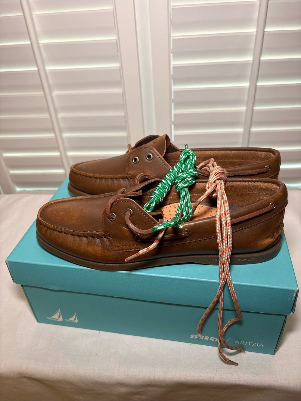 Sperry Aritzia Brown Leather Boat Shoes